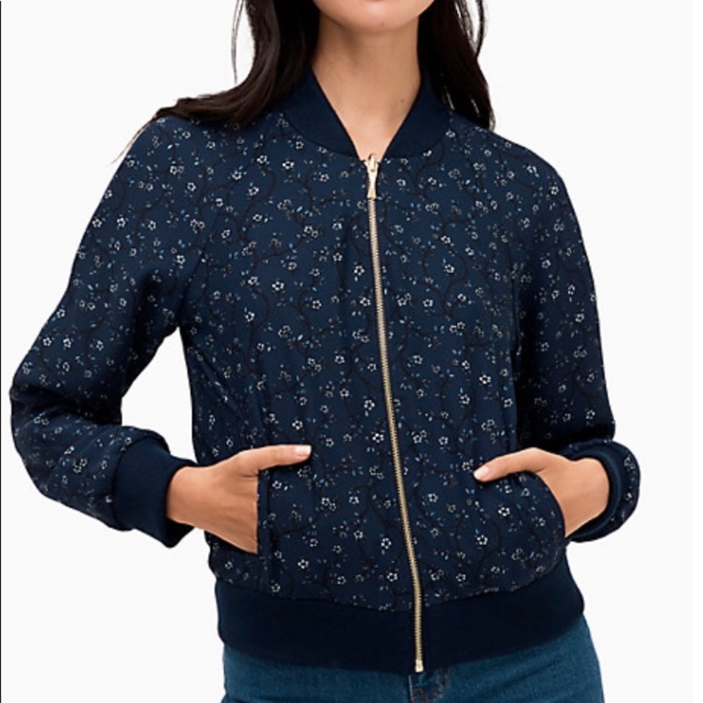 NWT Kate Spade // wild rose reversible bomber jacket